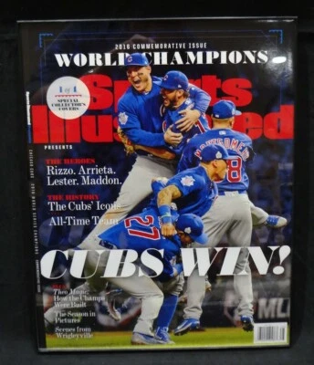 Chicago Cubs 2016 World Series Champs Sports Illustrated Cover Poster FRAMED - Image 1 of 3