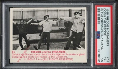 1965 DONRUSS FREDDIE & THE DREAMERS DOING FREDDIE IN CROSSWALK CANADA PSA 5.5 - Image 1 of 2
