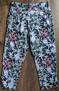 Pantalones de playa capri florales coloridos negros de Coco Cabana para mujer con cremallera lateral grandes - Imagen 1 de 12