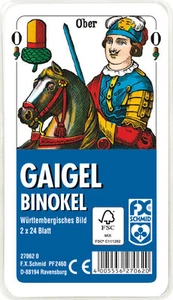 2 x 24 Blatt Ravensburger Spielkarten Gaigel Binokel Wür. Bild Etui 27062 - Bild 1 von 2