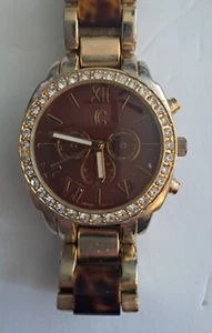 Charming Charlie Women's 8.5" Goldtone Watch  #2352 Tortoiseshell Band New Btry - Picture 1 of 5