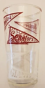 VINTAGE MLB PENNANT DRINKING GLASS WASHINGTON SENATORS, YANKEES ECT. RARE FIND - Picture 1 of 7