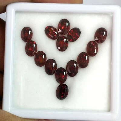 Juego de joyas de piedras preciosas sueltas granate almandina natural rojo profundo ovalado de 16,00 quilates 7x5 mm Foto 1 de 3