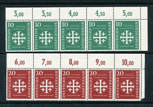 West Germany 1956 Definitive.Evangelistic Church.SG1161/62. MNH Strips of 5 Sets - Picture 1 of 4