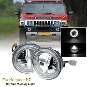 White LED Halo DRL Fog Driving Lamp for 03-09 Hummer H2 Daytime Running Light - Picture 1 of 10