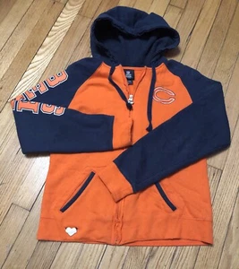Women’s NFL Chicago Bears Reebok Full Zip Pocket Hoodie L\S Fleece Sweater Sz M - Picture 1 of 7