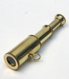 3" BRASS TELESCOPE - PIRATE - NAUTICAL- HAND HELD SPYGLASS - MARITIME - BOAT - Picture 1 of 1