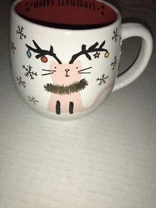 Merry Christmas bySheffield Home Coffee Mug Cup HAPPY CLAWIDAYS Cat Large Winter - Picture 1 of 5