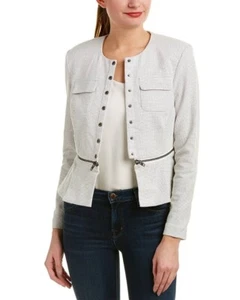 CABI Crop Blazer Jacke Reißverschluss 2 Stile Baumwolle Boucle Mantel NEU Neu mit Etikett Gr. 6 - Bild 1 von 10