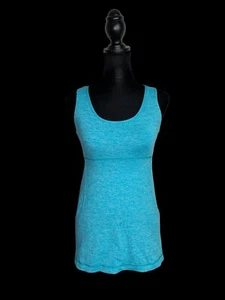 Lululemon Heathered Angel Blue Racerback Tank Top Built-in Bra Size 4 - Picture 1 of 5
