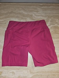 Women's Mondetta Midweight High Waisted Shorts Hot Pink Size Xl Pockets - Picture 1 of 15