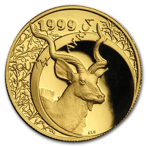 1999 South Africa 1/4 oz Proof Gold Natura Kudu - Picture 1 of 2