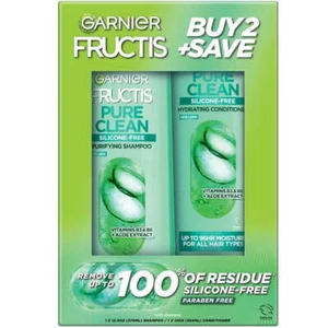 Garnier Fructis Pure Clean Smoothing,Straightening, Shampoo, Conditioner,2 Count - Picture 1 of 3