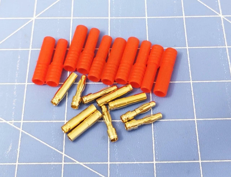 10pcs/set Turnigy HXT 4MM Bullet Connector Plug & Housing for Lipo ESC RC Car - Image 1 of 4