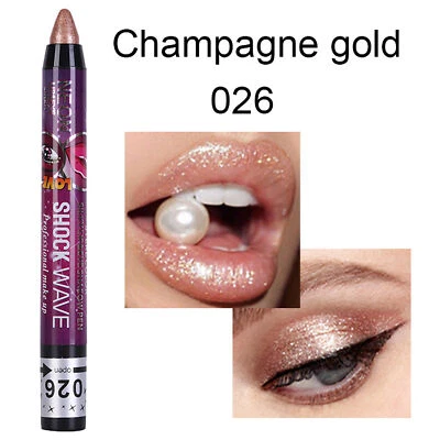 4pcs Glitter Eyeshadow Stick Pen Shimmer Lipstick Waterproof Makeup Pencil Set - Image 1 of 2