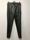 Marks & Spencer Faux Leather Leggings Trousers Dark Green Uk 14 Long £25