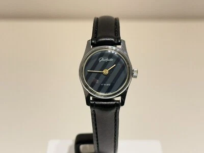 RELOJ MECÁNICO VINTAGE RARO PEQUEÑO HERMOSO ALEMANIA CROMO DAMAS "GLASHUTTE" Foto 1 de 4