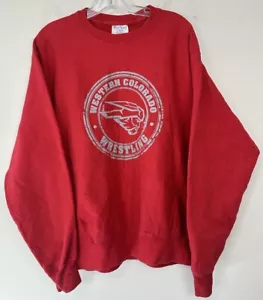 Champion Reverse Weave Red WESTERN COLORADO WRESTLING Crewneck Sweatshirt Size L - Picture 1 of 9
