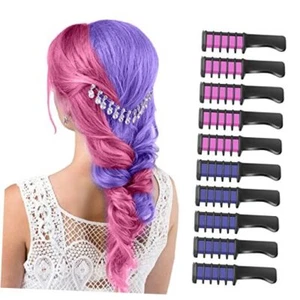 Hair Chalk for Girls Kids-New Hair Chalk Comb Temporary Bright Washable Hair - Picture 1 of 8