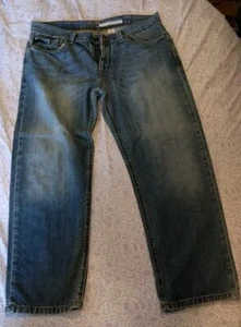 DKNY Jeans Uomo Taglia 36x30 Distressed Dritto Denim Blu - Foto 1 di 6