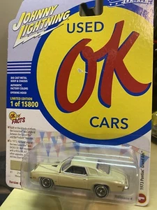 Johnny Lightning Muscle Cars USA OK Used Cars 1973 Pontiac Grand Am Mesa Tan - Picture 1 of 7
