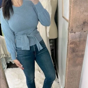 Lauren Ralph Lauren Azul Corbata Frontal Ajustado Suéter Talla xxsmall - Imagen 1 de 4