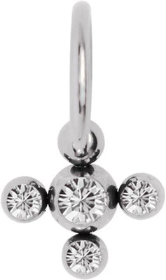 Intimo Piercing Titanio Bcr Verticale Anello 1,2mm Con 4/6mm Sfera Croce + 3 - Immagine 1 di 2