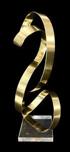 Escultura original abstracta de latón y cinta de Lucita Dan Murphy C1979 - Imagen 1 de 12