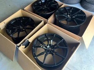 20" 21" OEM Lamborghini Aventador SV LP720 Genuine DIONE Wheels Rims 20 21 BLACK - Picture 1 of 11