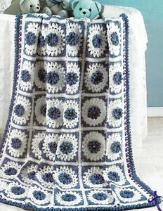 PRETTY Blue Aster Baby Afghan/Crochet Pattern INSTRUCTIONS ONLY - Picture 1 of 1