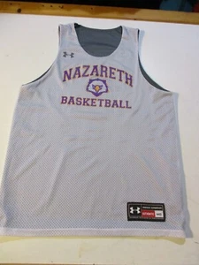 NAZARETH COLLEGE GOLDEN FLYERS BASKETBALL 2-SIDED UNDER ARMOUR PINNIE JERSEY MED - Picture 1 of 14