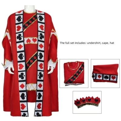 Алиса в стране чудес косплей красный король костюм король сердец принц наряд  - Изображение 1 из 4