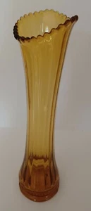 Vintage Karneval Glas Ringelblume gerippt Stretch Perlen Vase. - Bild 1 von 6