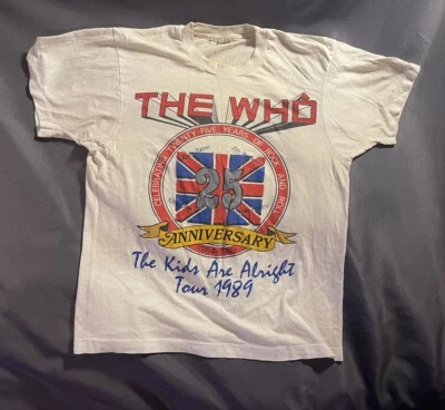 Vintage Original 80’s THE WHO Rock 50/50 Concert Tshirt single stitch - Image 1 of 4