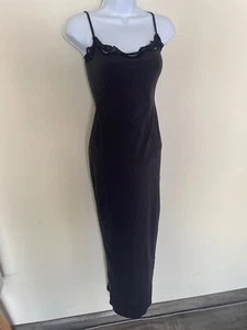 SKIMS FITS EVERYBODY LACE LONG SLIP DRESS (M) ONYX DR-MAX-4125 #157 - Picture 1 of 3
