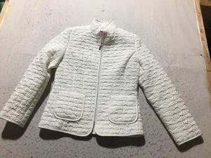 Gallery Steppmantel Damen S Small Weiß Wirbel Langarm Reißverschluss Taschen - Bild 1 von 10