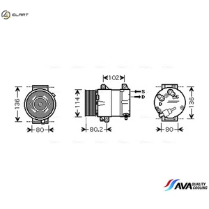COMPRESSOR AIR CONDITIONING RTAK381 FOR RENAULT ESPACE/IV/Mk G9T645/742 2.2L - Picture 1 of 9