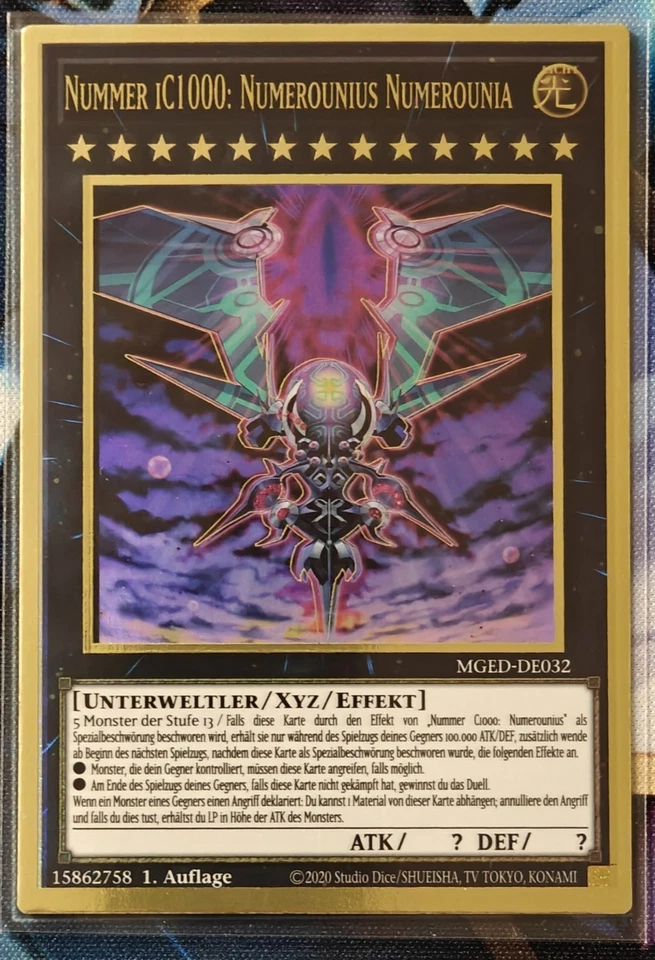 Yu-Gi-Oh Nummer iC1000: Numerounius Numerounia - MGED-DE032-Premium Gold Rare-NM - Bild 1 von 1