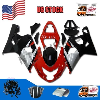 Kit de inyección Fit for 2004 2005 GSXR 600 750 rojo negro carenado a008 Foto 1 de 4