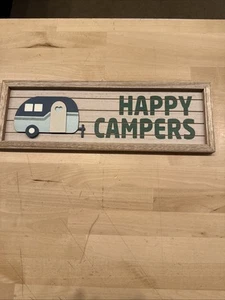 Happy Campers Wooden Sign for Cabin Lodge RV Trailer - Picture 1 of 4