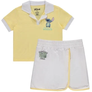 Disney Girls Lilo and Stitch Embroidered Terry Polo Shirt and Skort - Little... - Picture 1 of 9