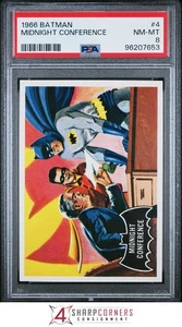 1966 TOPPS BATMAN #4 MIDNIGHT CONFERENCE PSA 8 - Picture 1 of 3