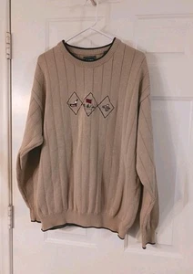 Bolle Golf Herren XL Rundhals Pullover Made In India 100% Baumwolle Beige.  - Bild 1 von 5