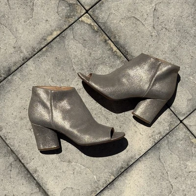 RARO Botín Maison Margiela Peep Tie Con Tacón Dorado Brillante Talla EU40 Foto 1 de 4