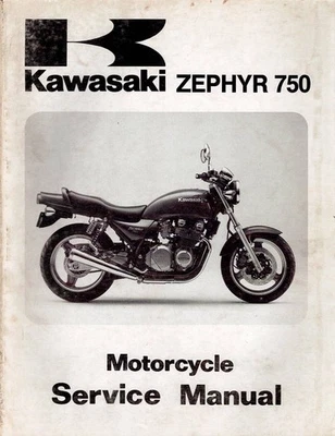 Manual de servicio de concesionario Kawasaki Zephyr 750 1991 original OEM Foto 1 de 4