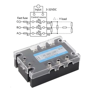 3 Phase Solid State Relay SSR-3 D4860 60A DC‑AC 480V Distribution Control Eq New - Picture 1 of 12