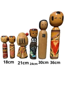 KOKESHI Creative japanische Vintage Holzpuppe 6er Set Japan 18m-36cm - Bild 1 von 3