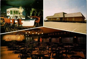 Postcard Fisherman's Inn Seafood Restaurant Grasonville MD Maryland Tri View - Picture 1 of 3