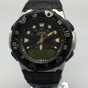 Casio Wave Ceptor WVA-47HA Watch Men 44mm Black Analog Digital 10BAR New Battery - Picture 1 of 13