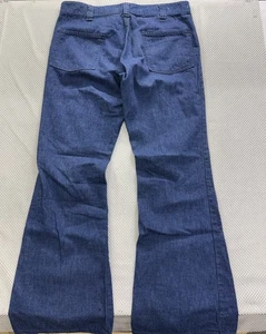 Salopette vintage anni 70 stile US Navy scuro svasata taglia 34x32 - Foto 1 di 9